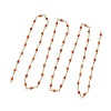 Natural Agate Beaded Round Link Chains AJEW-JB01533-03-3