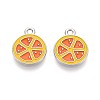 Fruit Alloy Enamel Charms PALLOY-S058-01P-09-2