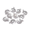 Brass Micro Pave Clear Cubic Zirconia Glass Pendants ZIRC-C024-06P-03-2