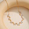 304 Stainless Steel Crystal Rhinestone Butterfly Multi-Pendant Necklaces for Women WG50282-01-1