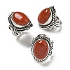 Natural Red Jasper Adjustable Rings RJEW-I108-01AS-18-5