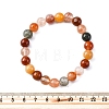 Natural Red Quartz Round Beaded Stretch Bracelets for Men Women BJEW-G743-01D-5