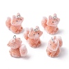 Animal Flocking Resin Pendants RESI-A049-03B-1