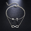 Alloy Infinity Heart Initial Charm Double Layer Anklets for Women FS-WG74AE6-20-1