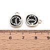 Rack Plating Alloy Enamel Pendants ENAM-N070-01A-01G-02-3