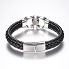 Men's Braided Leather Cord Bracelets X-BJEW-H559-15G-3