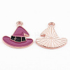 Light Gold Tone Alloy Enamel Pendants ENAM-T018-19A-2