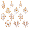 12pc 4 Styles Brass Micro Pave Clear Cubic Zirconia Pendants FIND-AR0006-32G-1