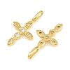 Brass Pave Clear Cubic Zirconia Pendants KK-CBA6A75-55A-G-2