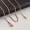 Brass Link Chain Necklaces for Women NJEW-D302-17RG-3