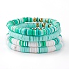 4Pcs 4 Styles Polymer Clay Heishi Beads Stretch Bracelets Sets BJEW-JB05910-3