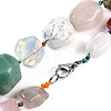 Natural Mixed Stone Nuggets Beaded Necklaces for Women Men NJEW-K388-01H-3