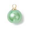 Baking Paint Pearlized Glass Pearl Round Charms PALLOY-JF04787-3