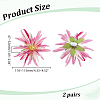 2 Pairs Flower Cloth & Plastic Shoe Buckle Clips AJEW-HY0003-42A-2