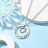 201 Stainless Steel and Alloy Round with Word Forest In My Heart Pendant Necklace NJEW-JN04697-01-3