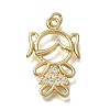 Brass Micro Pave Clear Cubic Zirconia Pendants CU-CBA637A-06G-B-1