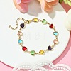 Colorful Glass Heart Link Bracelets BJEW-JB10578-2