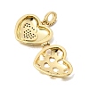 Brass Micro Pave Clear Cubic Zirconia Locket Pendants KK-H267-028A-03-2