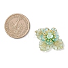 Brass Glass Seed Beaded Flower Pendants PALLOY-MZ01118-02-2