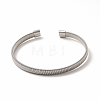 304 Stainless Steel Flat Snake Chains Shape Open Cuff Bangle for Women BJEW-C033-03-3