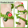Plastic & Iron Flower Garland Arm Bracelet Rattan AJEW-GF0014-06-6