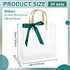 Transparent Frosted PVC Plastic Gift Tote Bags with Green Ribbon ABAG-WH0048-68B-2