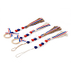 4Pcs 2 Style Independence Day Theme Hemp Rope Tassels Pendant Decorations HJEW-CF0001-19-14
