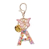 Letter A Resin & Butterfly Acrylic Pendant Keychain KEYC-JKC00932-1