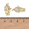 Brass Micro Pave Black Cubic Zirconia Pendants CU-CBA9AFC-01G-05-3