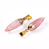 Synthetic Cherry Quartz Glass Pendants G-N345-01D-2