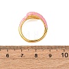 Brass Enamel Cuff Open Rings for Women RJEW-A098-01G-7