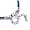 Polyester Cord Braided Bracelet Makings MAK-Z003-01P-03-3