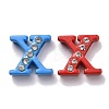 Spray Painted Zinc Alloy Slide Charms ALRI-WH0005-13X-2