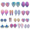 Fashewelry 30 Pcs 15 Styles 201 Stainless Steel Filigree Pendants STAS-FW0001-10-2