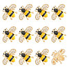 12Pcs Bees Iron Rhinestone Lapel Pin Brooches JEWB-CA0001-78-1