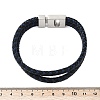 Braided Microfiber Leather Cord Bracelets for Women Men BJEW-D304-17P-01-3