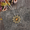 Alloy with Tiger Eye Flower Pendant Necklaces for Women FS-WGB1948-01-3