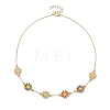 Alloy Enamel Flower Links Chain Necklaces for Women NJEW-JN04742-4