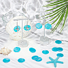 40Pcs AB Color Plated Capiz Shell Pendants SSHEL-SC0001-26-4