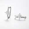 925 Sterling Silver Pave Moissanite Hoop Earrings for Women VF8050-2