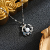 Ocean Brass Pave Clear Cubic Zirconia Fish with Starfish Pendant 201 Stainless Steel Dapped Chain Necklaces for Women WGDA33A-02-1