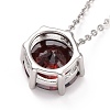 Flat Round Cubic Zirconia Pendant Necklace NJEW-G018-05M-P-3