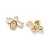 Brass Micro Pave Cubic Zirconia Bee Charms KK-A281-23G-01-2