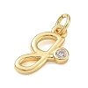 Brass Micro Pave Clear Cubic Zirconia Charms KK-D289-66G-G-2