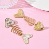 304 Stainless Steel Enamel Dangle Stud Earrings for Women EJEW-L315-06G-02-2