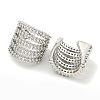Brass Micro Pave Cubic Zirconia Cuff Earrings EJEW-C104-067P-2