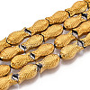Electroplate Glass Beads Strands EGLA-T025-03G-1