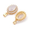 Golden Plated Brass Micro Pave Clear Cubic Zirconia Pendants ZIRC-F123-03D-3