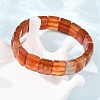 Dyed & Heated  Natural Carnelian Beaded Stretch Bracelets for Unisex G-K303-02G-3