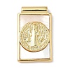 Brass Pave Natural White Shell Religion Rectangle Pendants KK-Q068-32B-G-1